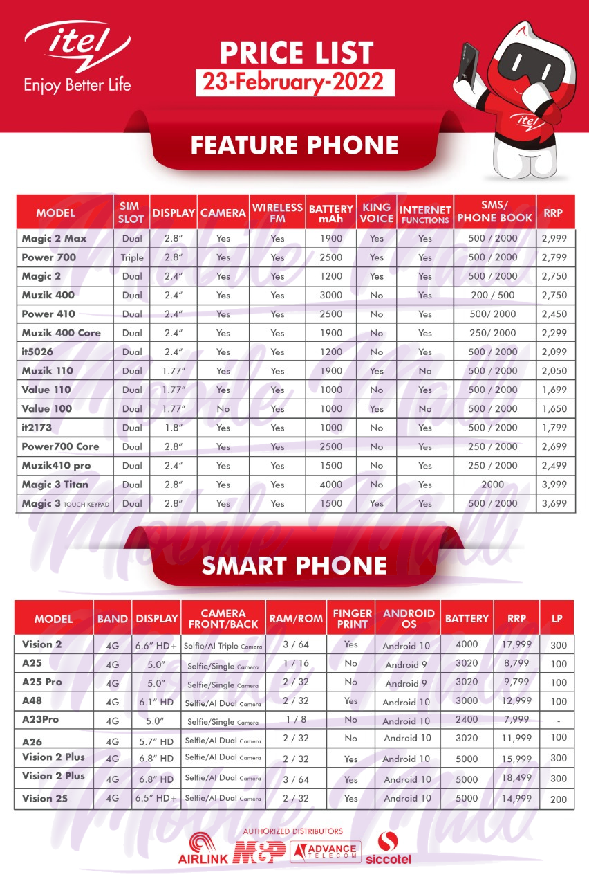 Huawei Dealer Price List - February 2022